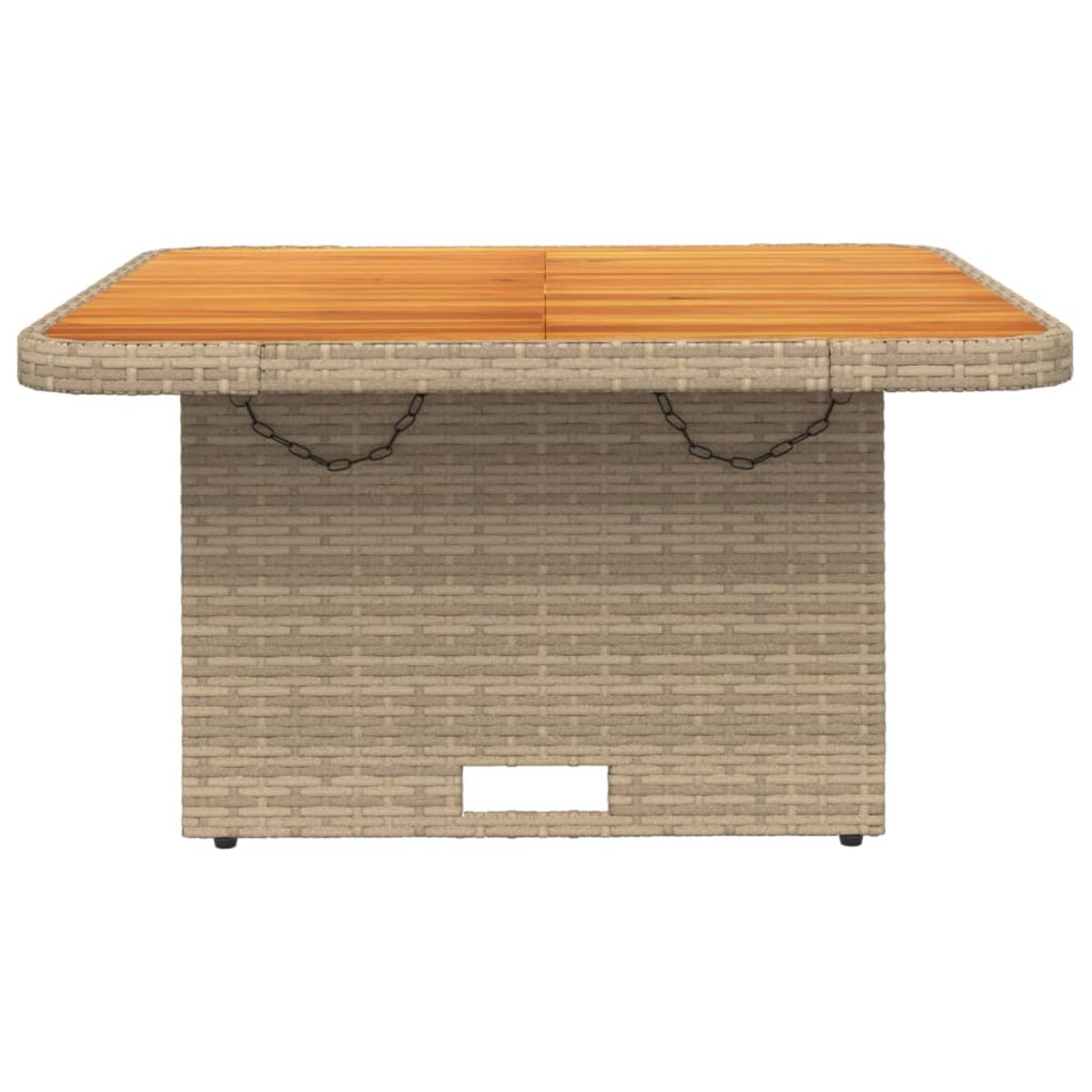 vidaXL Stół ogrodowy, beżowy, 80x80x71 cm, polirattan i akacja