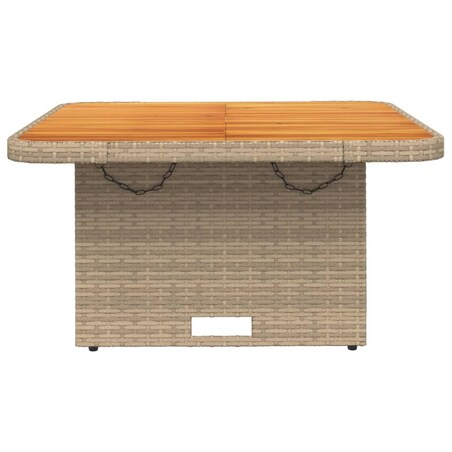 vidaXL Stół ogrodowy, beżowy, 80x80x71 cm, polirattan i akacja