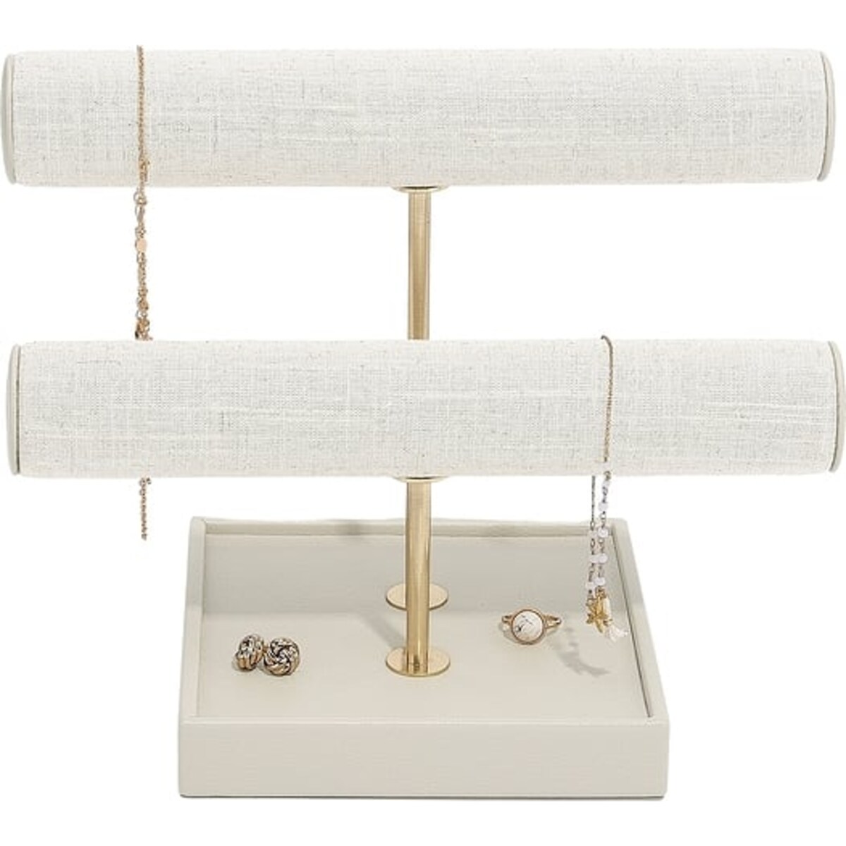 Stojak na biżuterię Stackers Bangle jasnobeżowy lniany