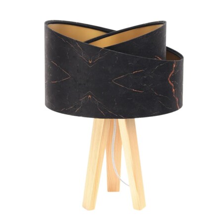 Lampa stołowa BLACK MARBLE czarna/złota/sosna