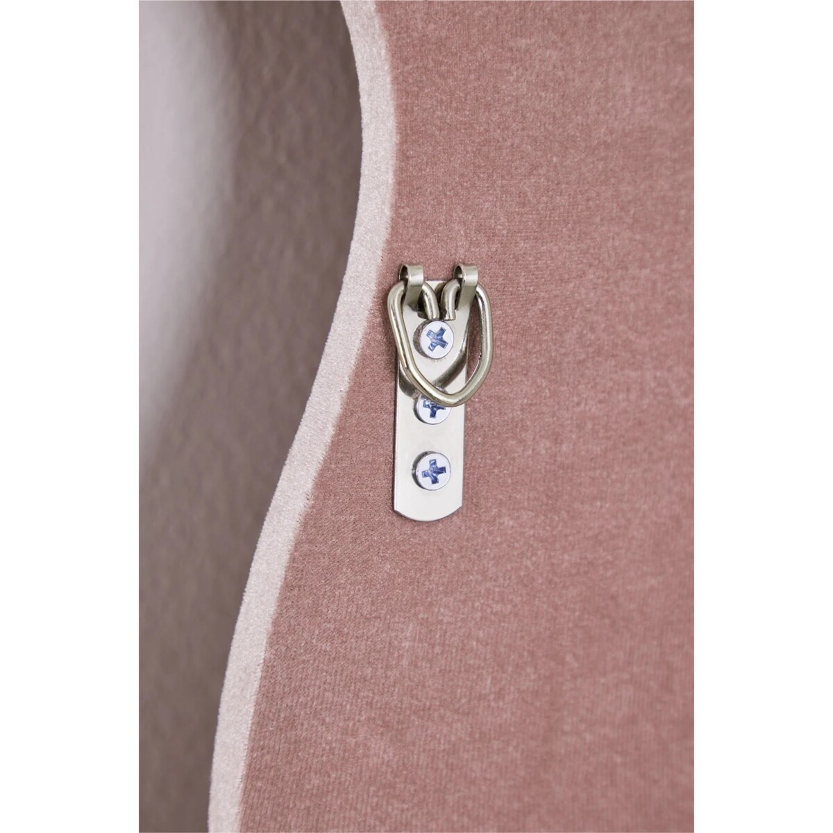 Lustro w falistej ramie aksamit brudny róż, Evelyn,160x60 cm