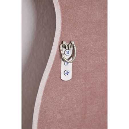 Lustro w falistej ramie aksamit brudny róż, Evelyn,160x60 cm