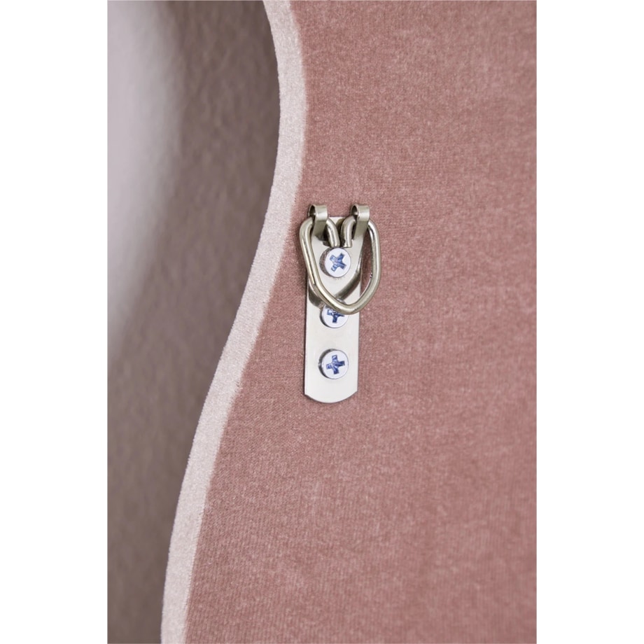 Lustro w falistej ramie aksamit brudny róż, Evelyn,160x60 cm