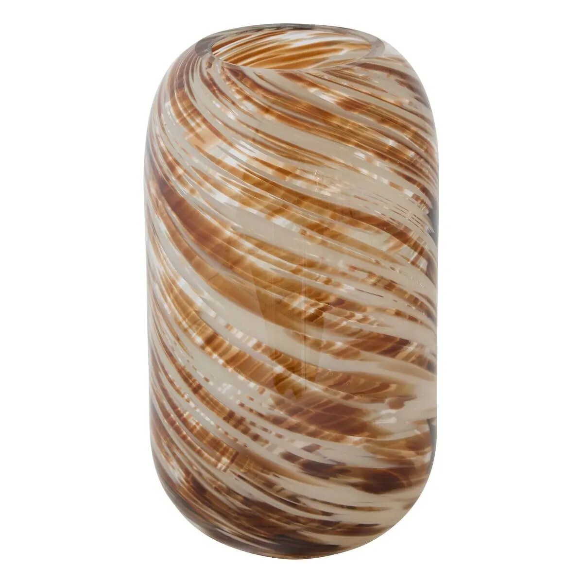 Wazon szklany biało-brązowy Arvo 26 cm