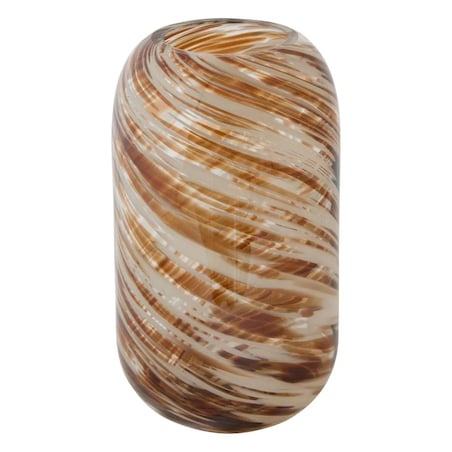 Wazon szklany biało-brązowy Arvo 26 cm