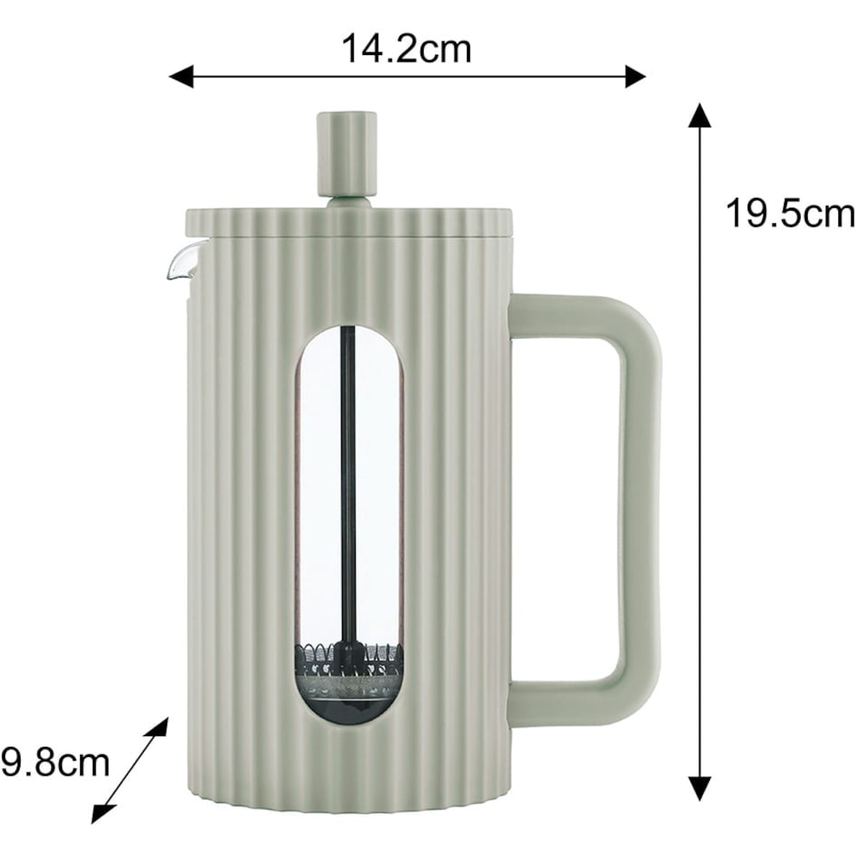 Zaparzacz do herbaty kawy szklany French Press 600 ml zielony KLAUSBERG