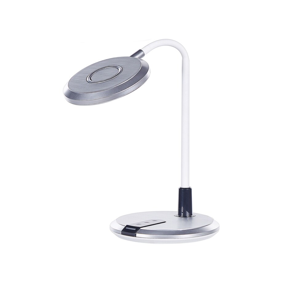 Lampa biurkowa LED srebrno-biała COLUMBA