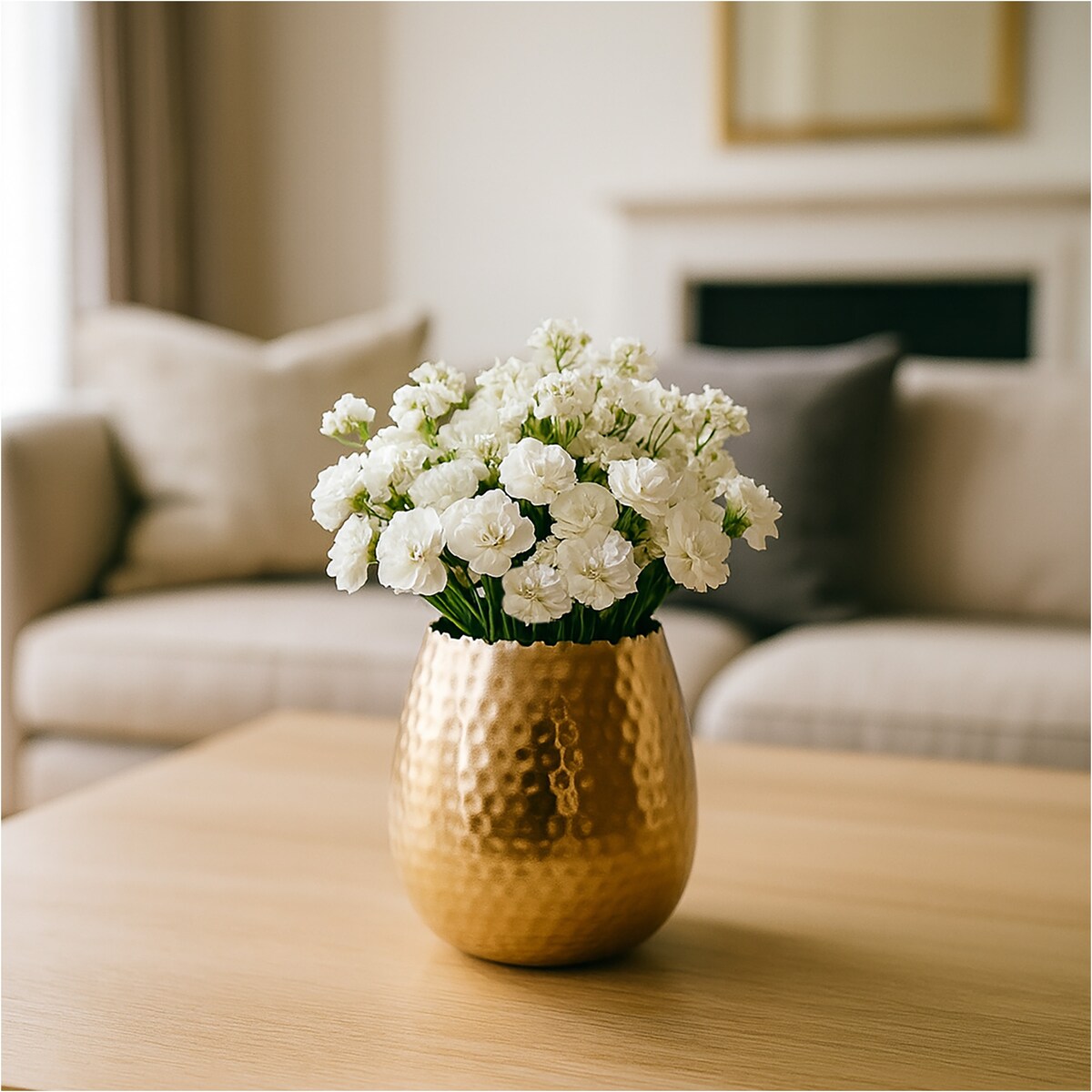 Wazon Metalowy Zdobiony Dekoracyjny Waza Ozdobna Na Kwiaty 18X18 Cm Złoty