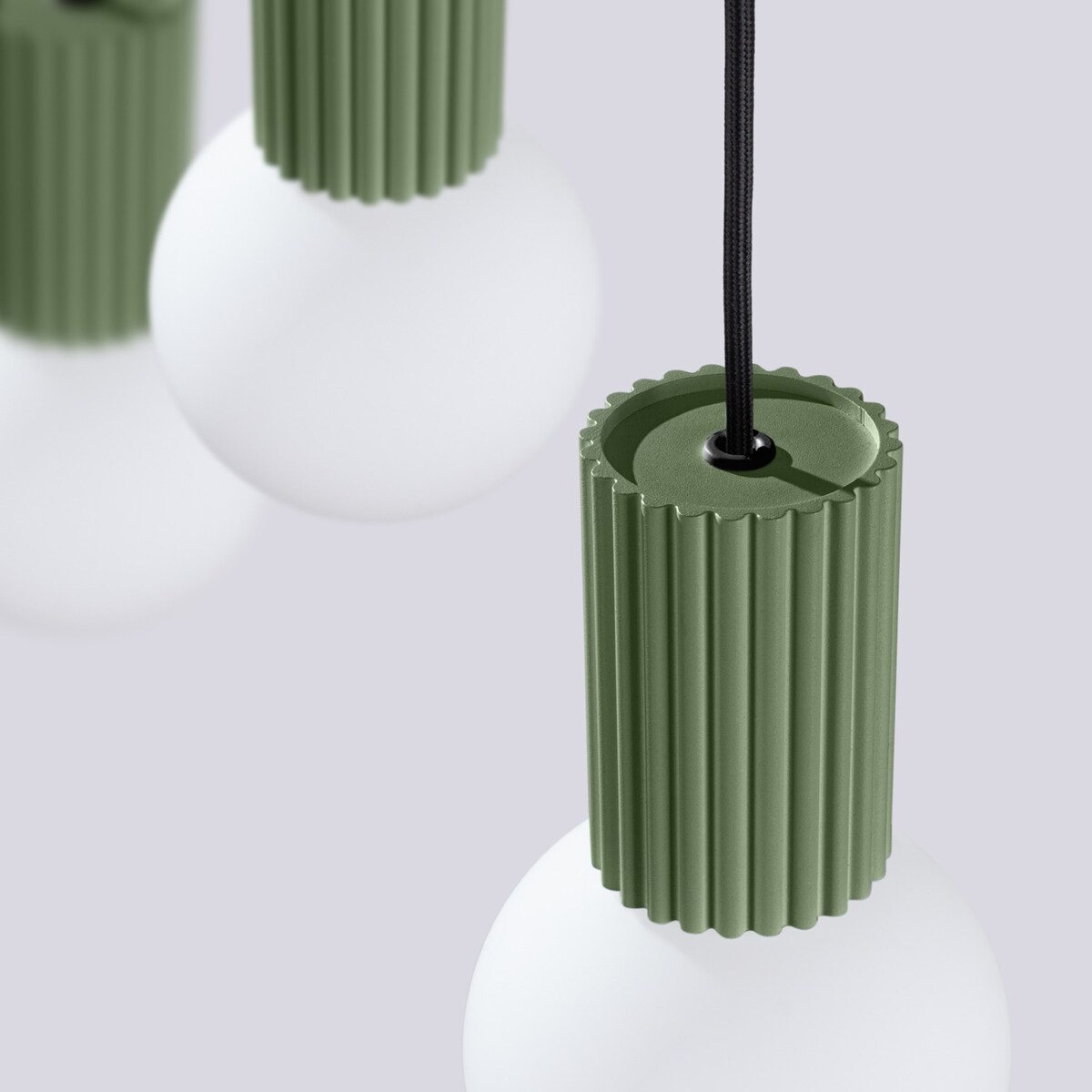Lampa wisząca HALO 3L zielona oliwka