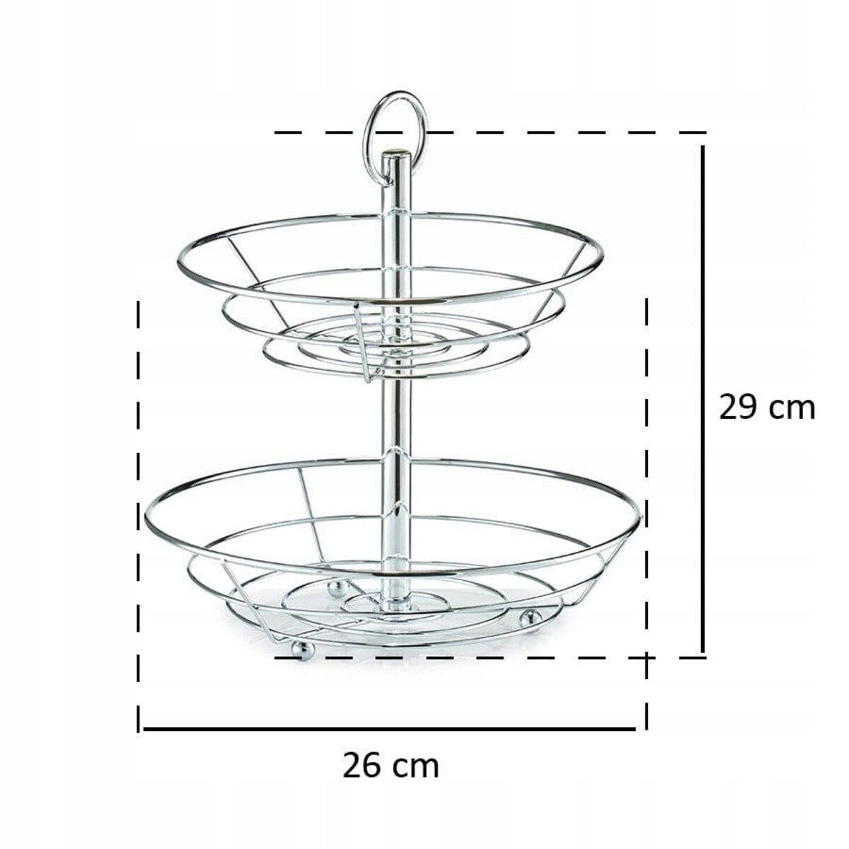 Patera Stojak Kosz na Owoce Warzywa Kosz 2 Poziomy Chrom metal Zeller