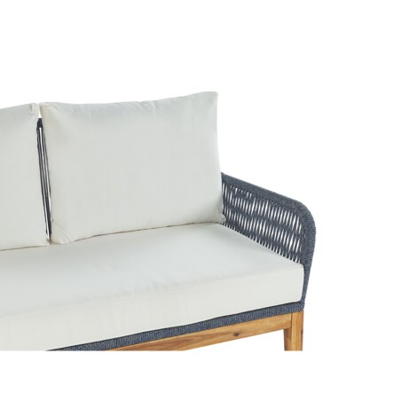 Zestaw ogrodowy drewniany 4-osobowy biało-niebieski MERANO II