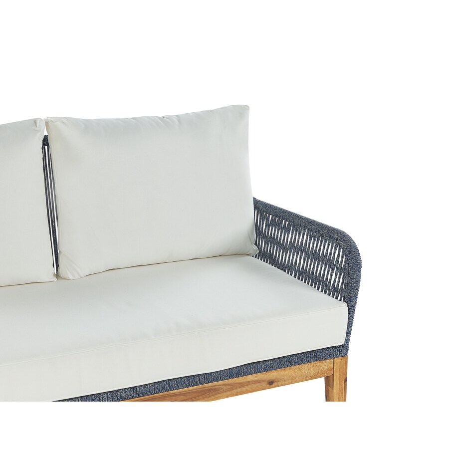 Zestaw ogrodowy drewniany 4-osobowy biało-niebieski MERANO II