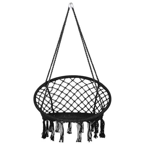 Fotel wiszący huśtawka makrama czarny GABELLA