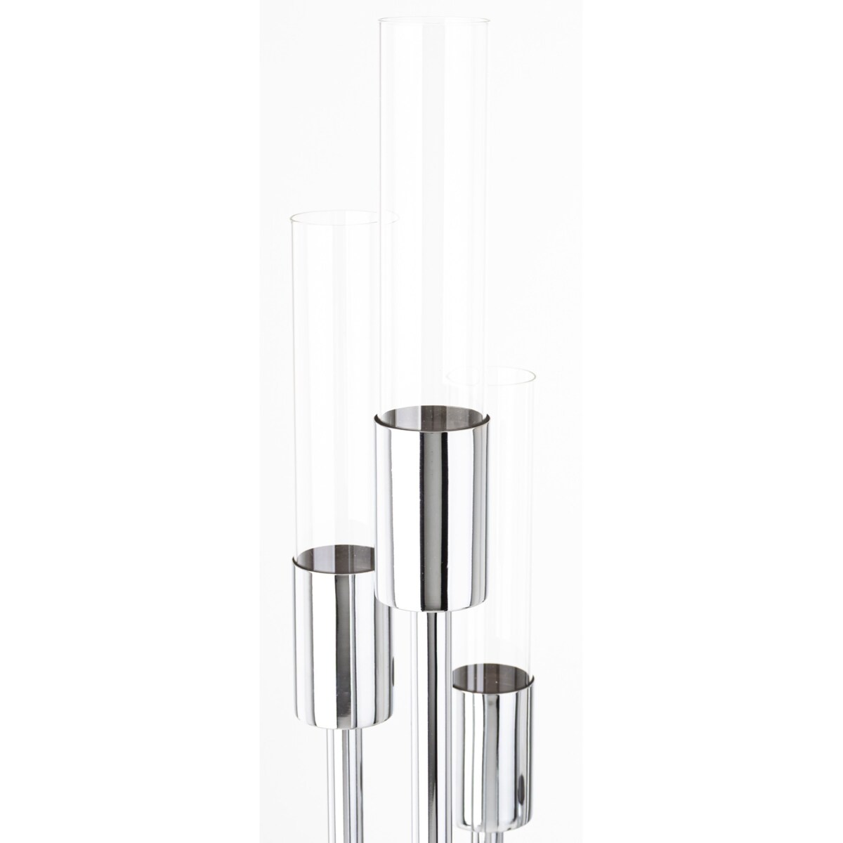 Świecznik metalowy na 6 świec 117x27x27 cm BATANG srebrny