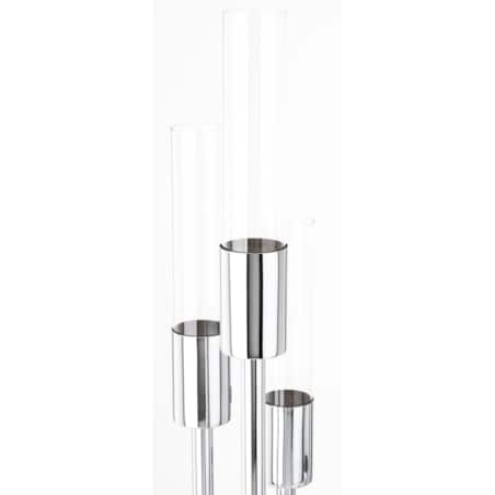 Świecznik metalowy na 6 świec 117x27x27 cm BATANG srebrny