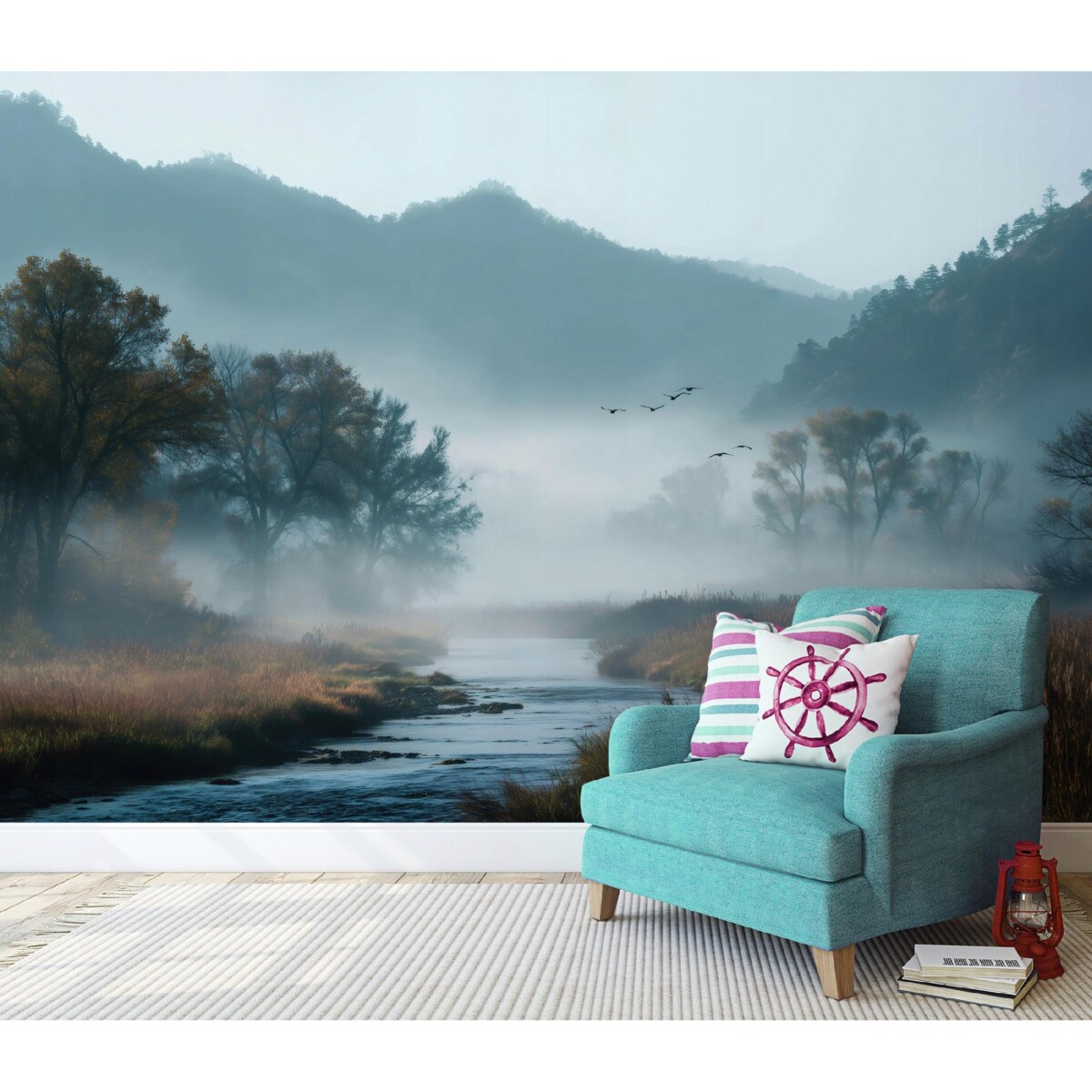 Fototapeta Do Sypialni Salonu Na Flizelinie Las Góry Niebieski 250x175