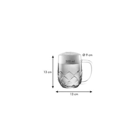 Szklany Kufel z Uchwytem Gruby Solidny mybeer Lupulus do Piwa Grzańca 500 ml