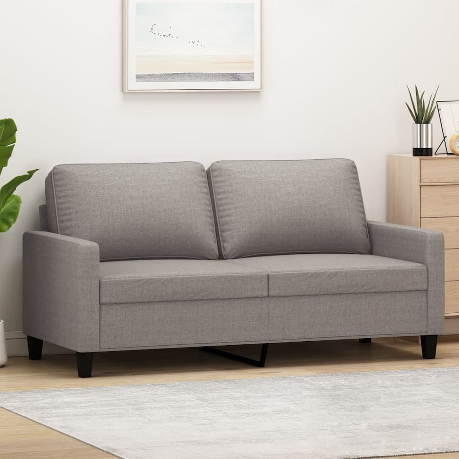 vidaXL Sofa 2-osobowa, kolor taupe, 140 cm, tapicerowana tkaniną