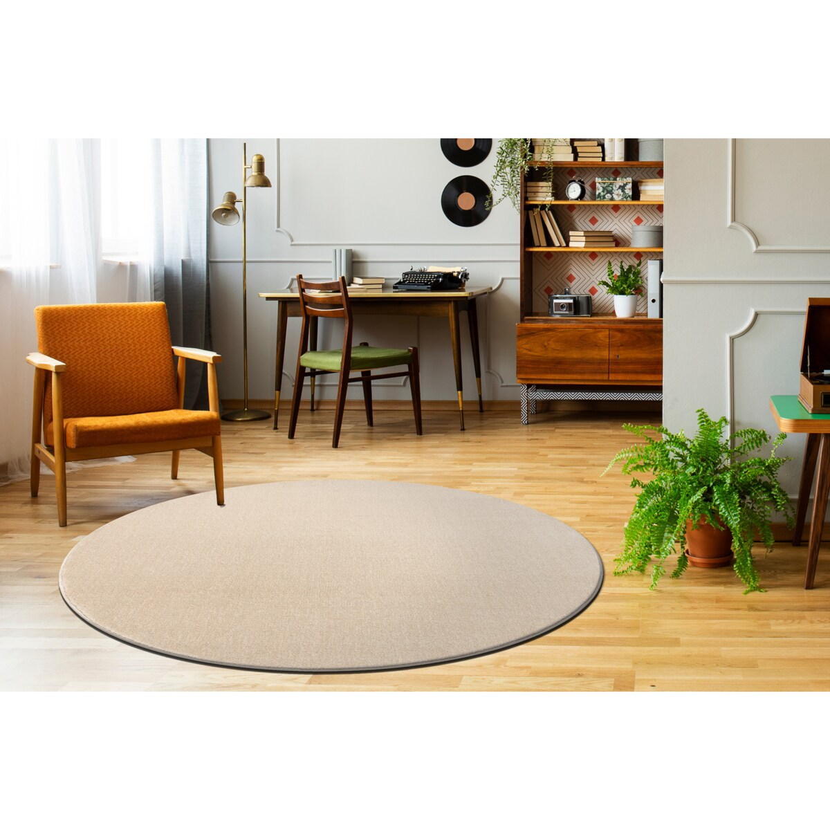 Dywan koło SEDUCTION krem 34 miękka, koło 100 cm