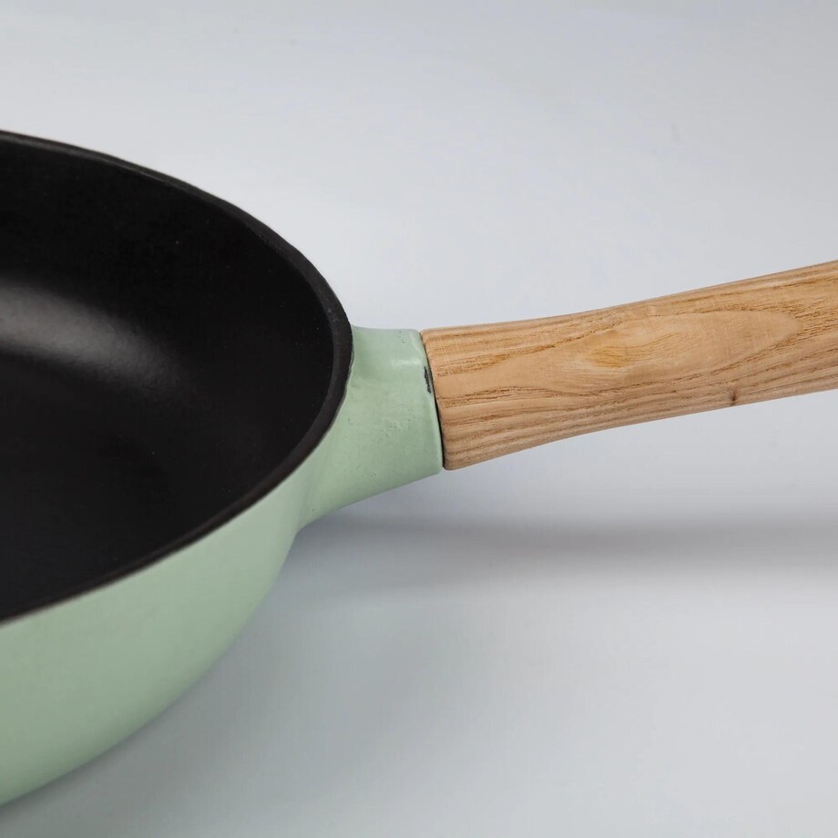 Patelnia żeliwna, zielona 26 cm