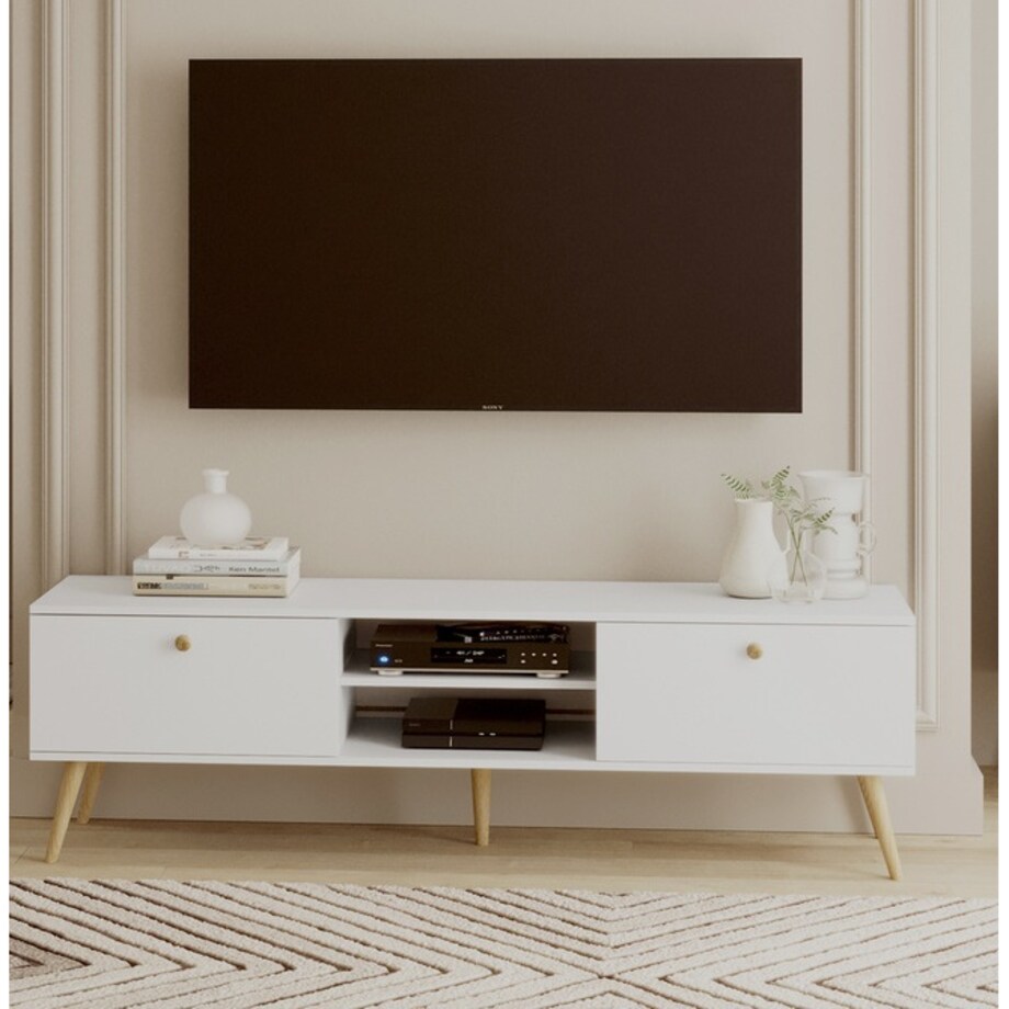 Szafka rtv boho - Biała mat