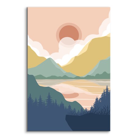 OBRAZ DO SYPIALNI LAS GÓRY PEJZAŻ STYL BOHO NATURA ABSTRAKCJA 80x120cm