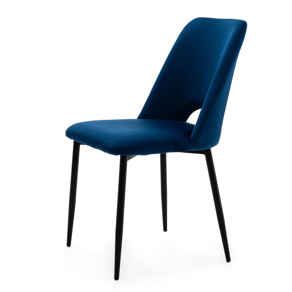 KRZESŁO TAPICEROWANE WELUROWE DO SALONU JADALNI GLAMOUR GRANATOWE ORO