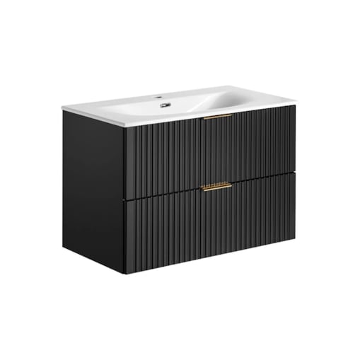 Szafka pod umywalkę ADEL BLACK 82 80cm czarny mat