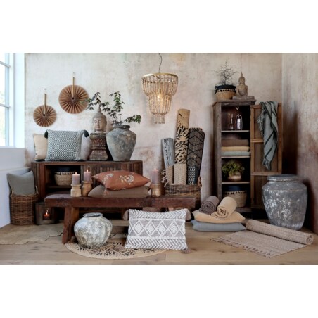 Żyrandol z koralików naturalny Boho Twist 65xØ 50 cm