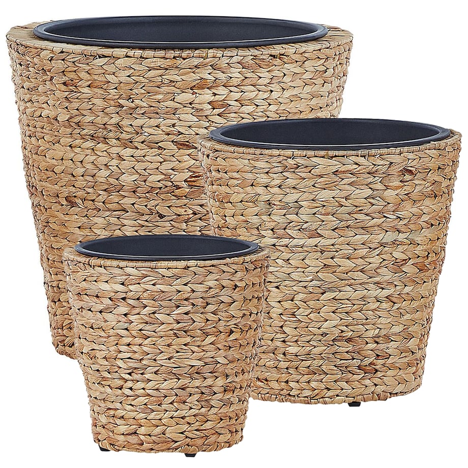 Zestaw 3 donic PLAKA 29/37/49 cm Naturalny Hiacynt wodny