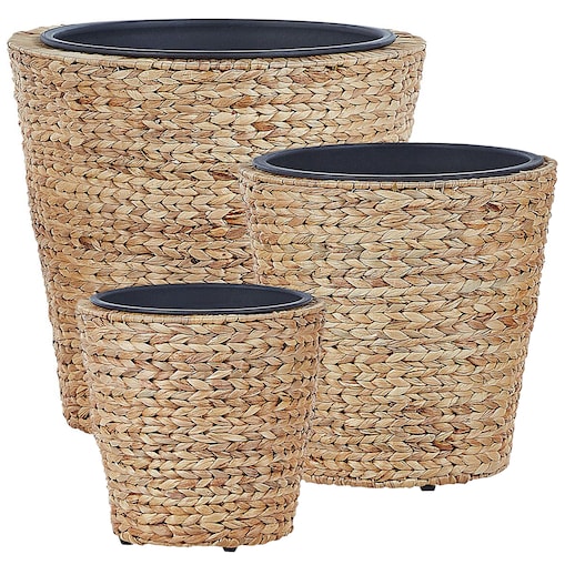 Zestaw 3 donic PLAKA 29/37/49 cm Naturalny Hiacynt wodny