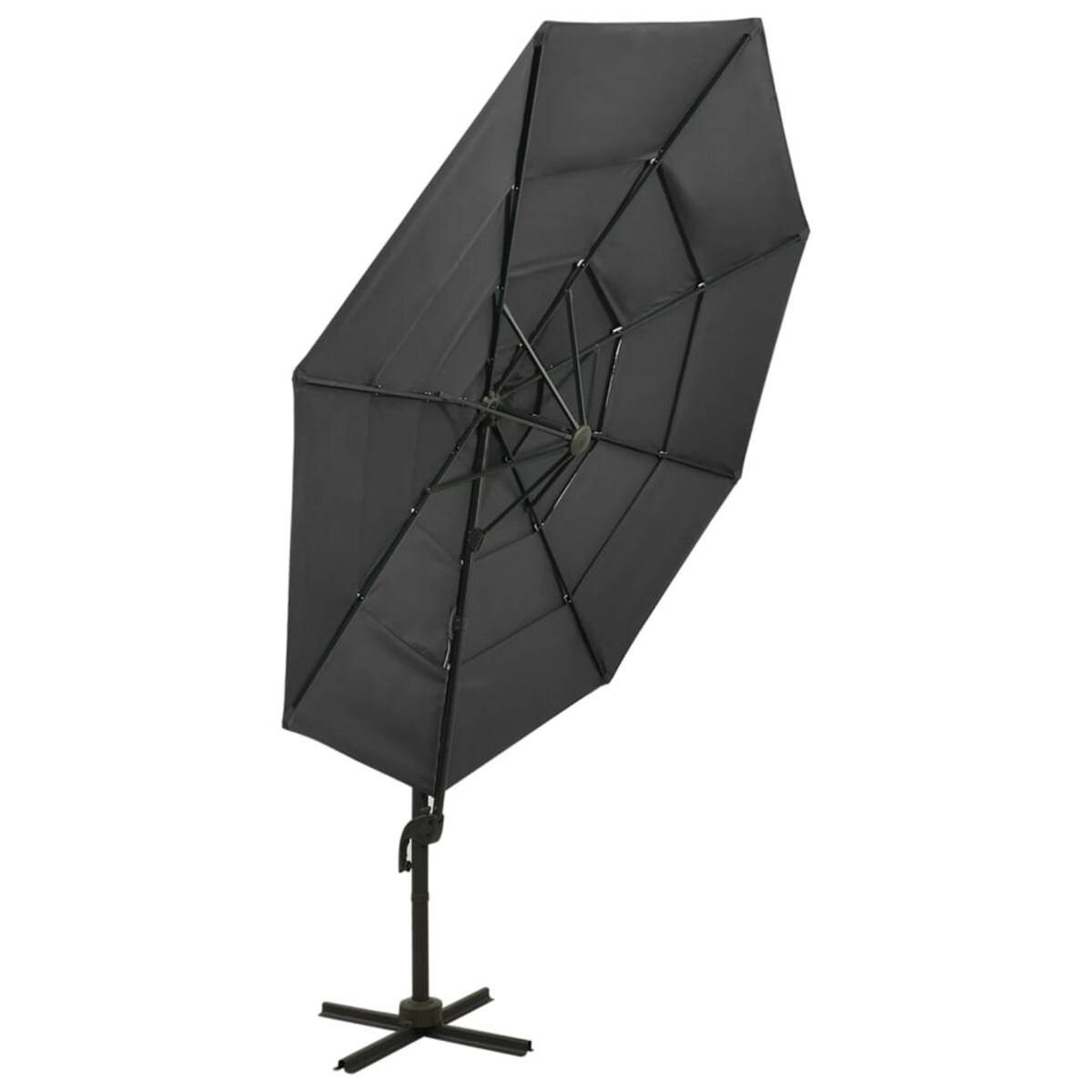 vidaXL 4-poziomowy parasol na aluminiowym słupku, antracytowy, 3x3 m