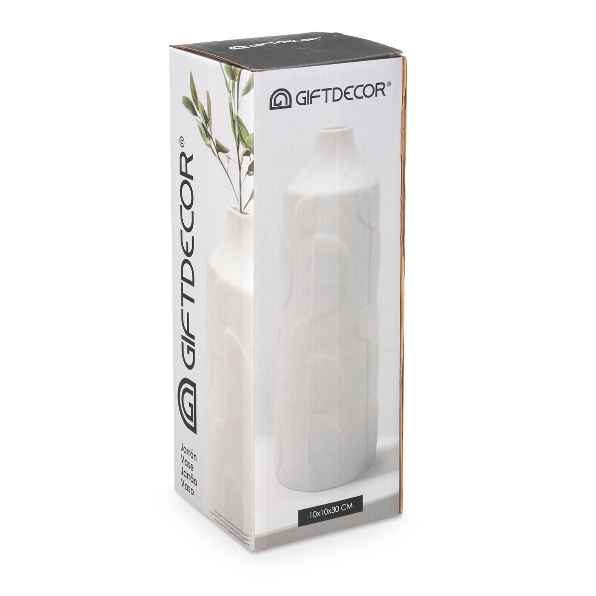 Wazon ceramiczny CIRCLE, biały, 30 cm