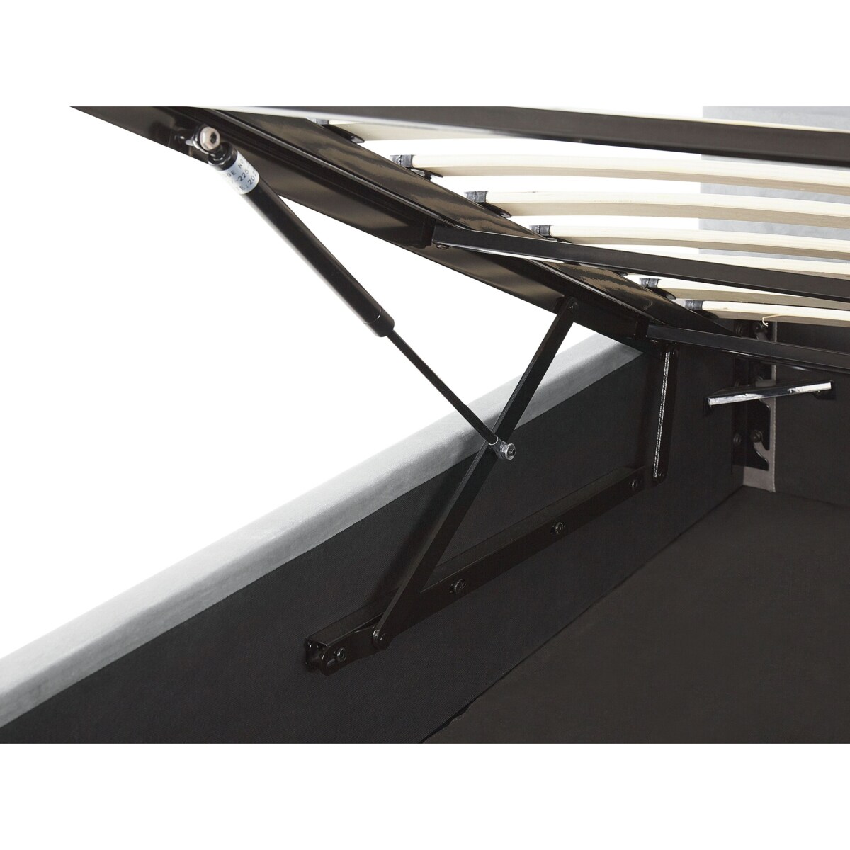 Łóżko z pojemnikiem welurowe 160 x 200 cm szare LORIENT