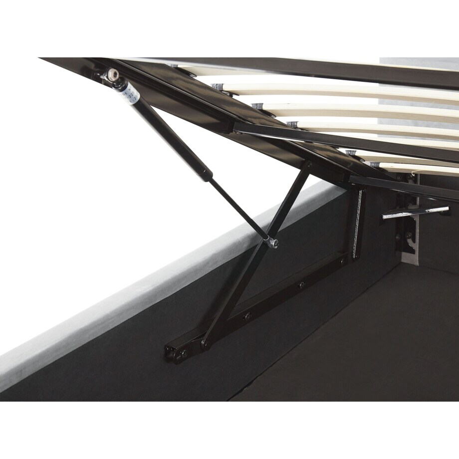 Łóżko z pojemnikiem welurowe 160 x 200 cm szare LORIENT