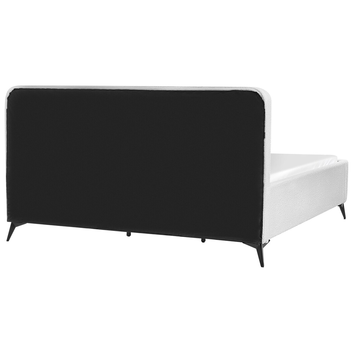 Łóżko Boucle VALOGNES 180 x 200 cm Złamana biel