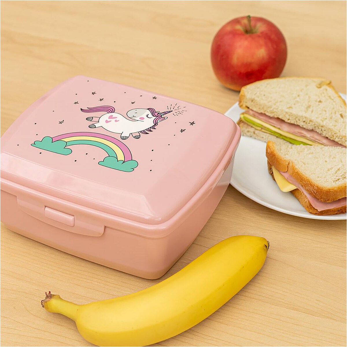 Pojemnik Śniadaniowy Dla Dzieci Lunchbox Na Śniadanie Chlebak Dziecięcy Jednorożec Różowy