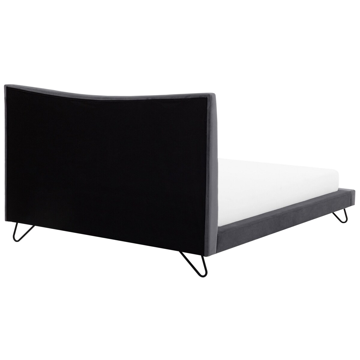 Łóżko welurowe 180 x 200 cm szare LANNION