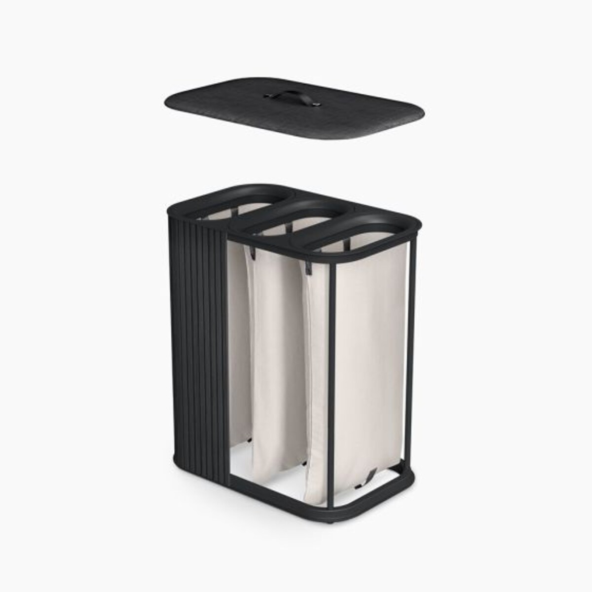 Kosz na pranie potrójny (czarny) Tota Lux Joseph Joseph