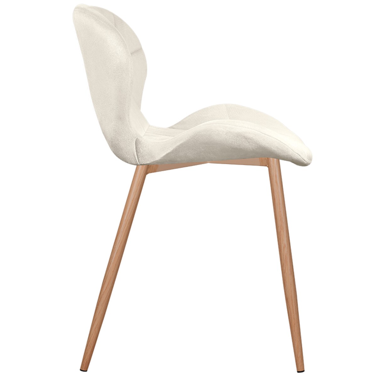 Krzesło tapicerowane welurowe beżowe jasne nogi do salonu