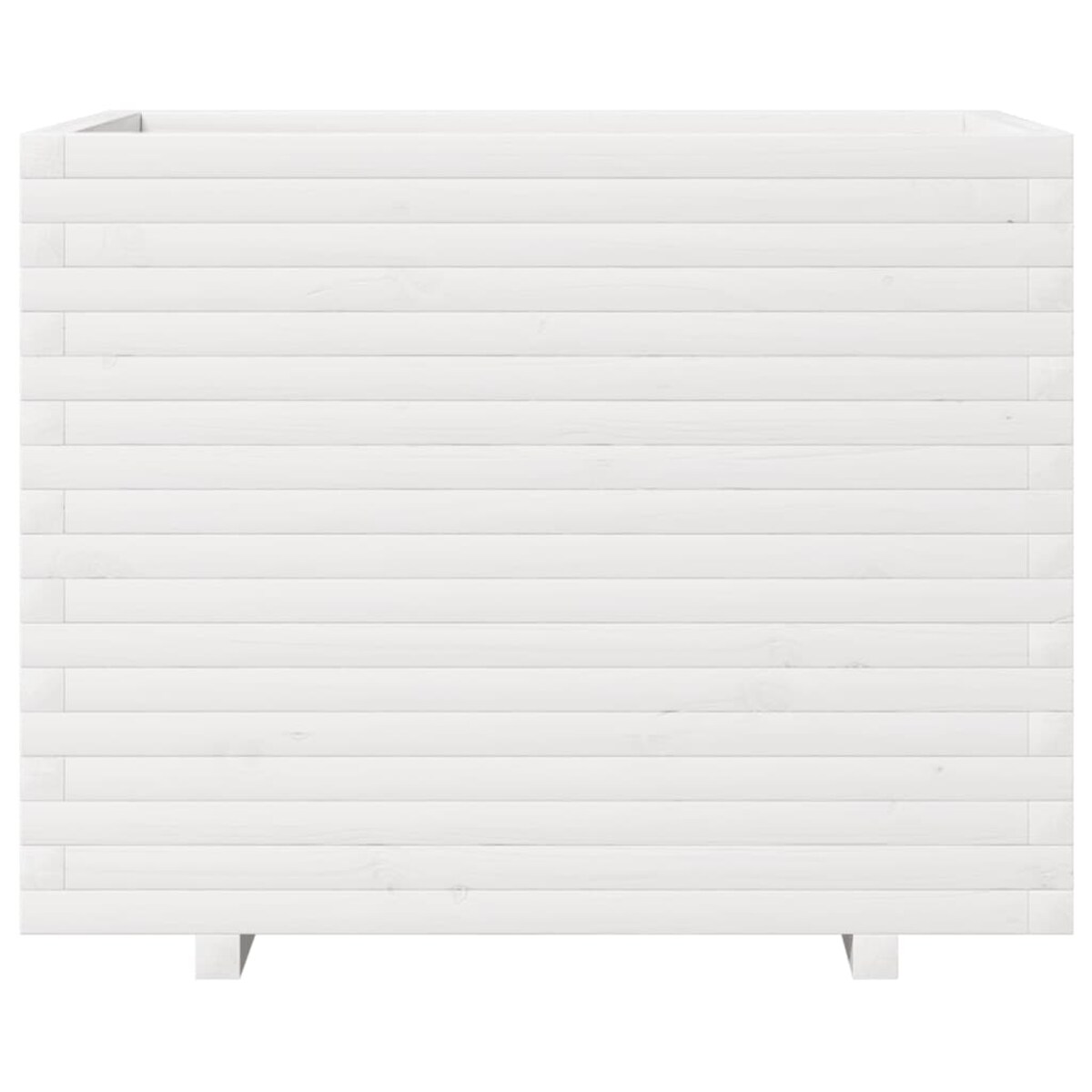 vidaXL Donica ogrodowa, biała, 90x60x72 cm, lite drewno sosnowe