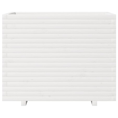 vidaXL Donica ogrodowa, biała, 90x60x72 cm, lite drewno sosnowe