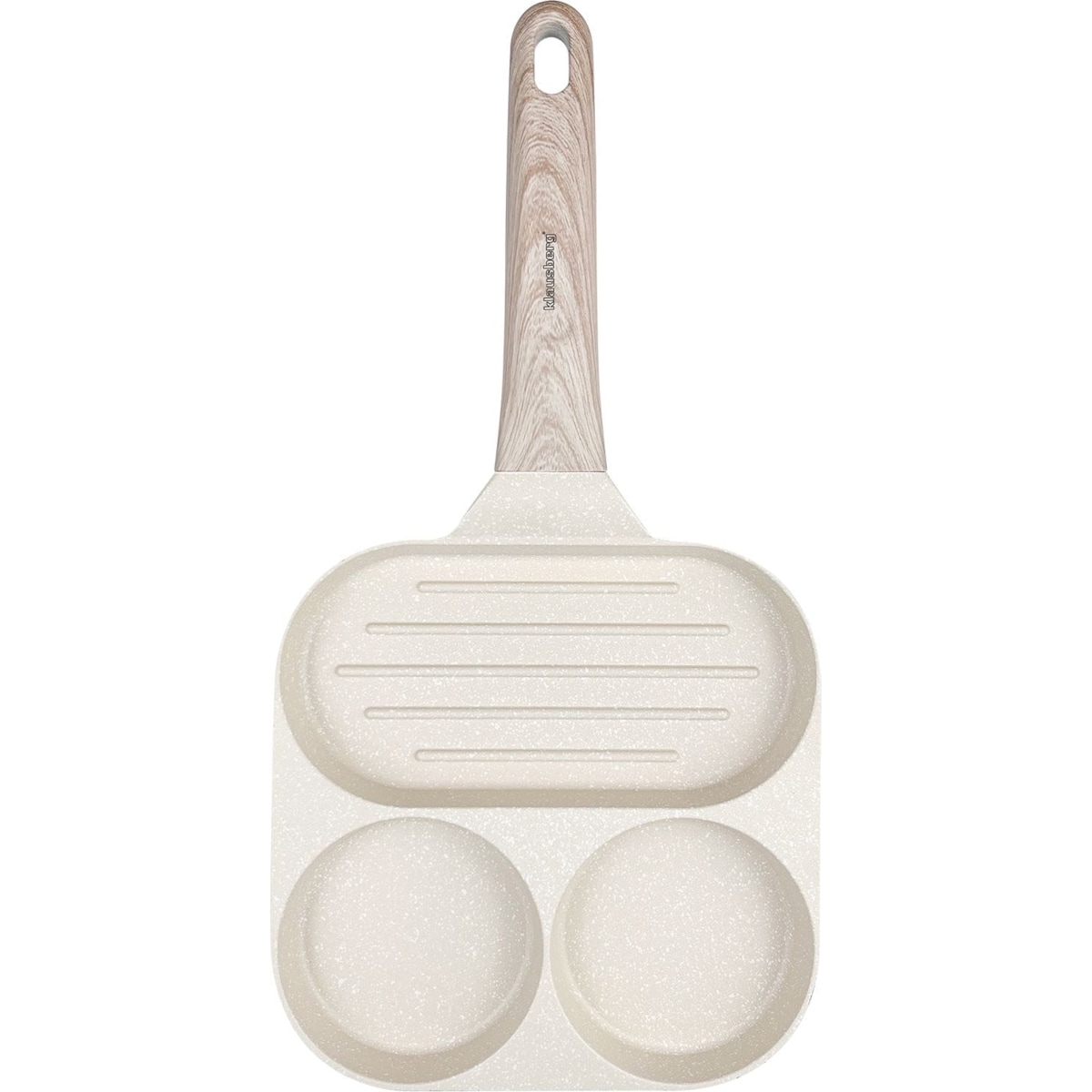 Patelnia marmurkowa 3 w 1 do jajek naleśników placków pancake grill 18cm BEŻOWA KLAUSBERG