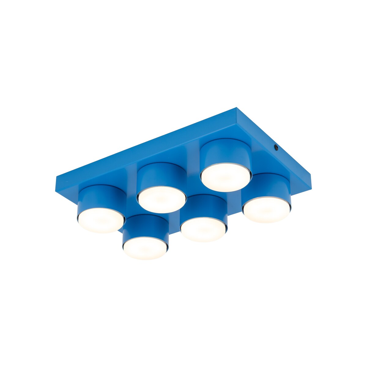 Lampa sufitowa plafon BRIX BLUE 11285 TK Lighting niebieska 6xGX53 nowoczesna loftowa do salonu kuchni sypialni