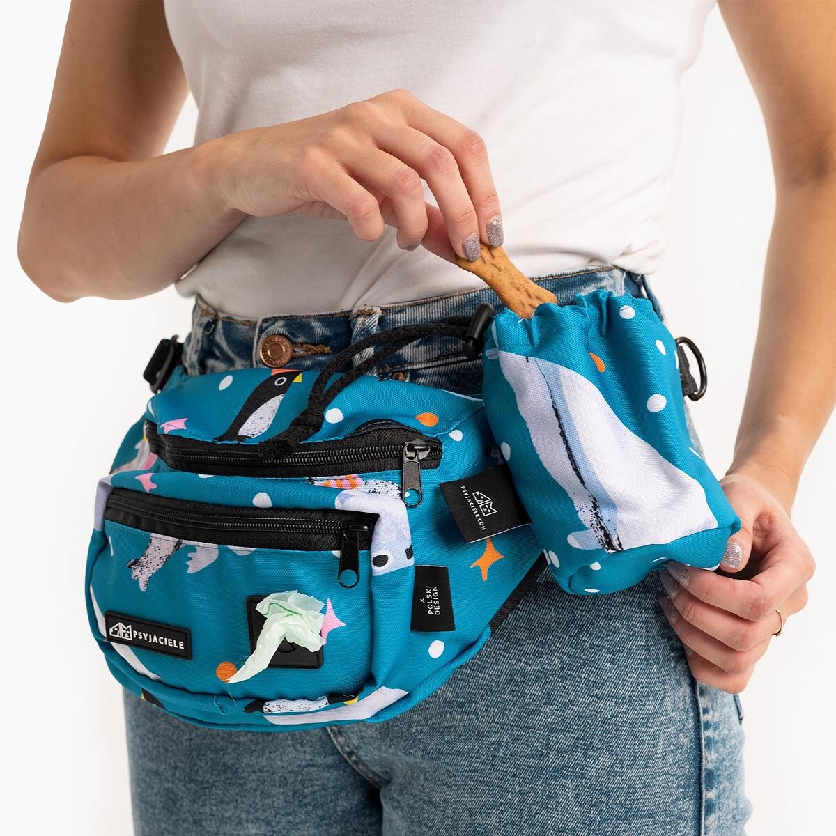 Nerka spacerowa z taśmowym paskiem "Łot de fok?"