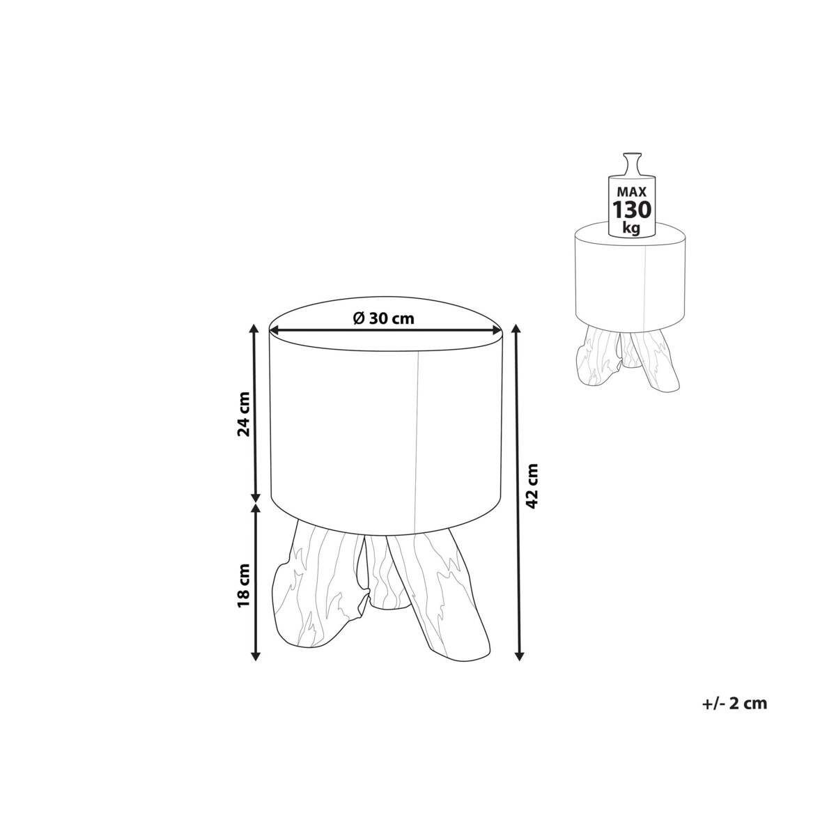 Stołek skórzany brązowy KENT