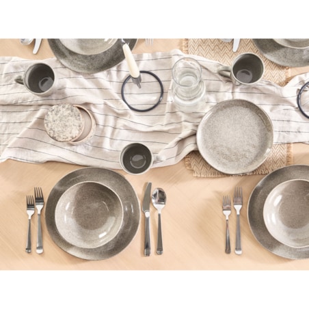 Zestaw 8 małych talerzy COSTMARY Kamionka Szary