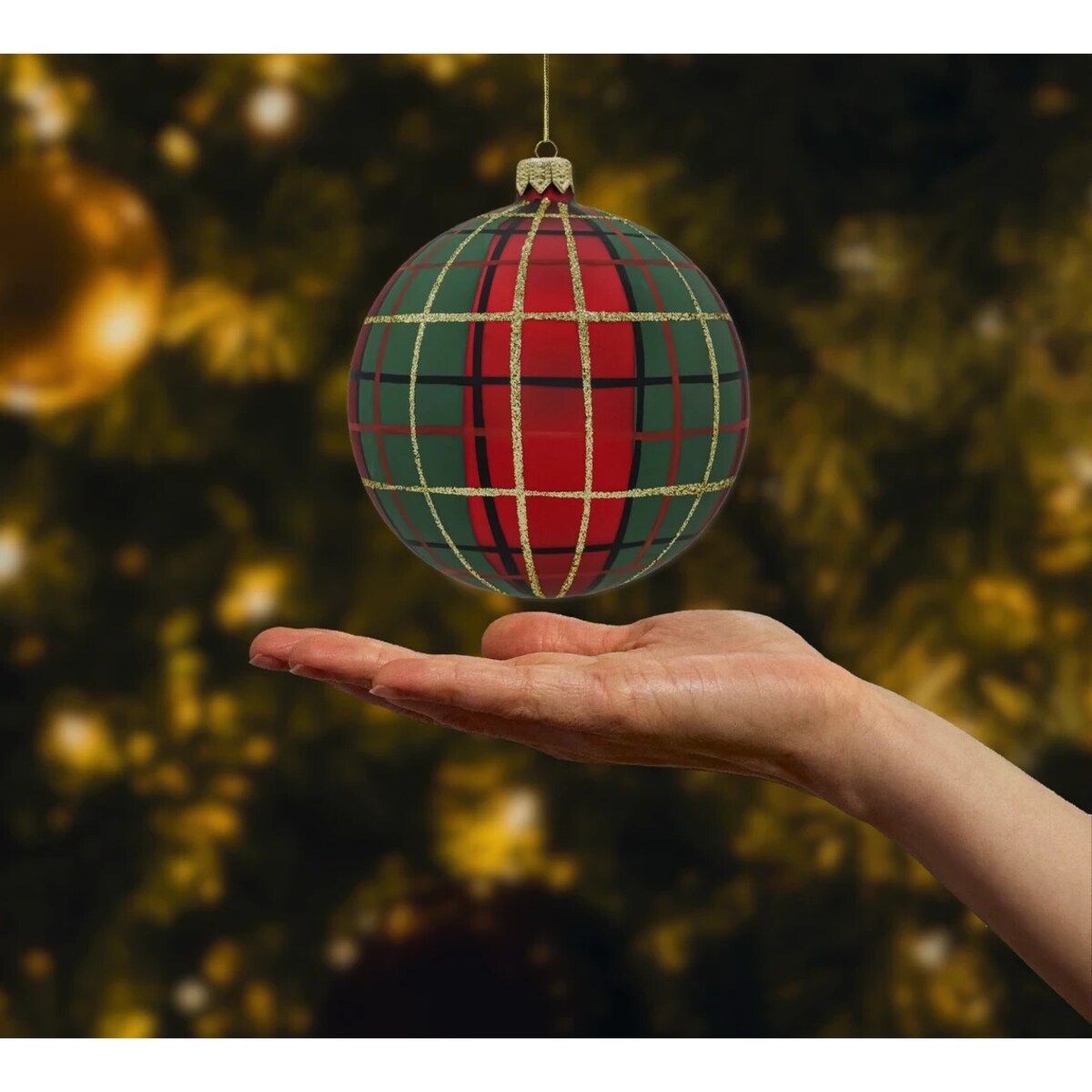 Bombka choinkowa: Okrągłe Szkocka Krata: zestaw