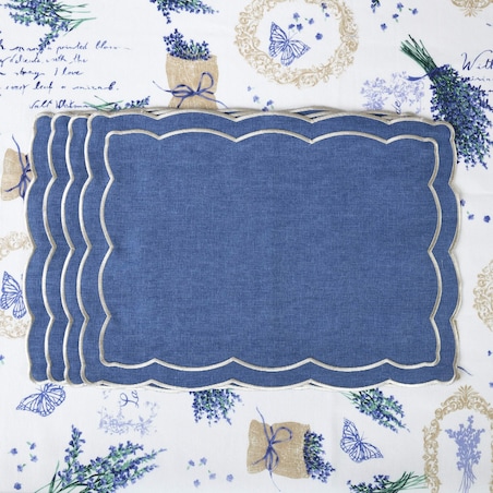 Haftowane podkładki Blue Onde - 4 sztuki