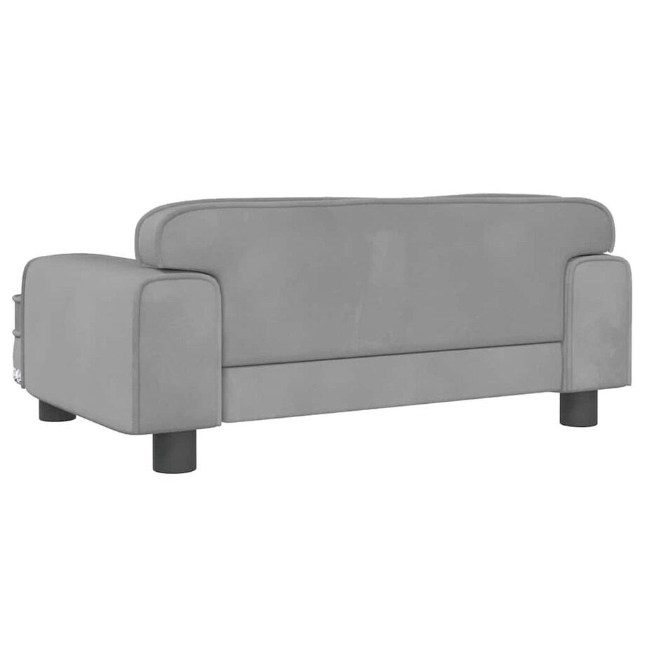 vidaXL Sofa dla dzieci, jasnoszara, 70x45x30 cm, aksamit